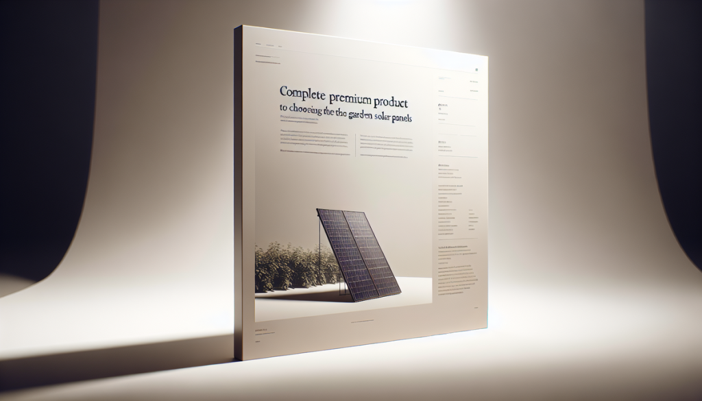 Guía Completa para Elegir los Mejores Paneles Solares de Jardín